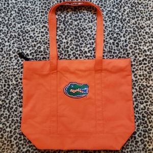 University of Florida (UF) Gators Zippered Tote Bag, Orange with Gator Logo, GUC